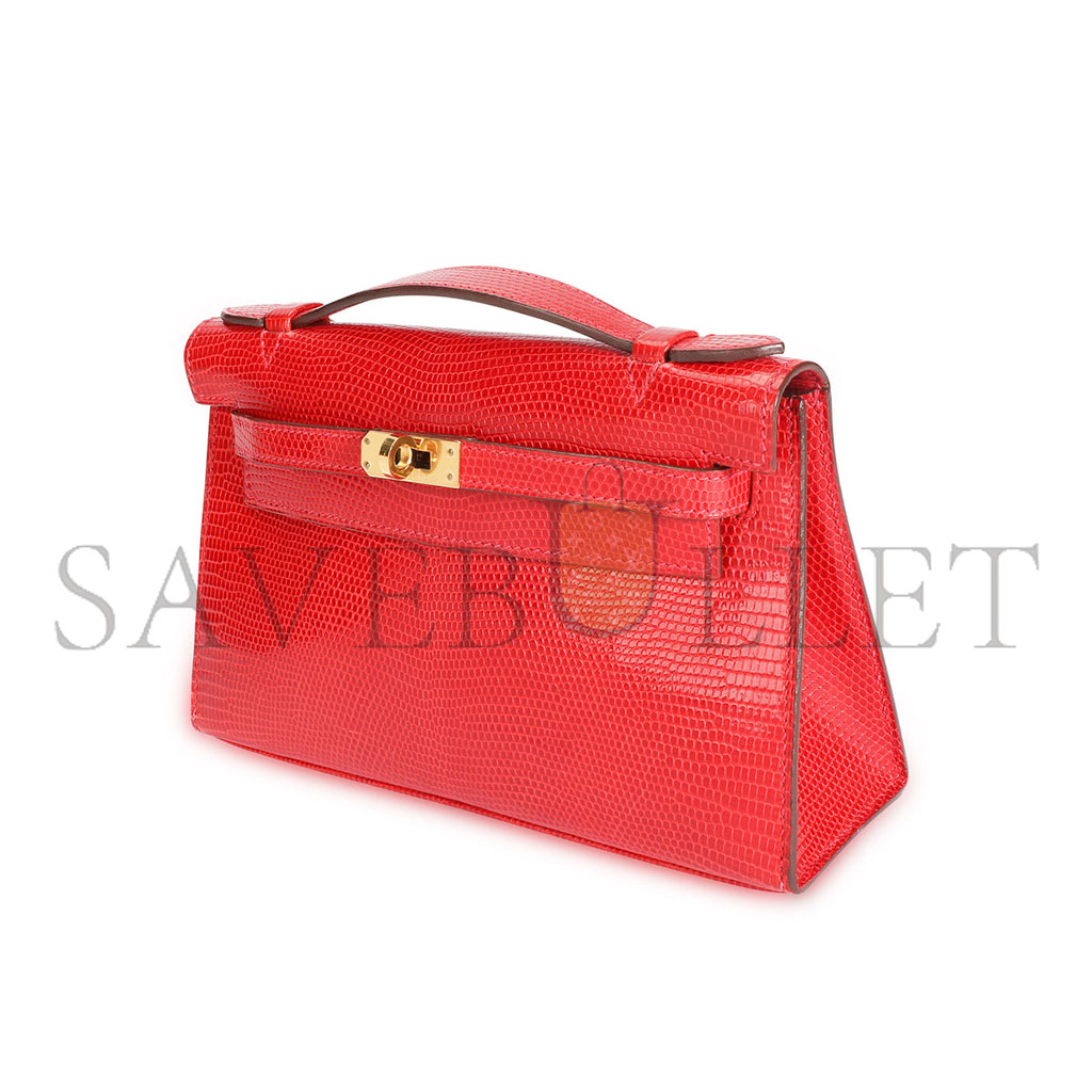 HERMÈS MASTER BRAISE NILOTICUS LIZARD MINI KELLY POCHETTE (22*14*7cm)